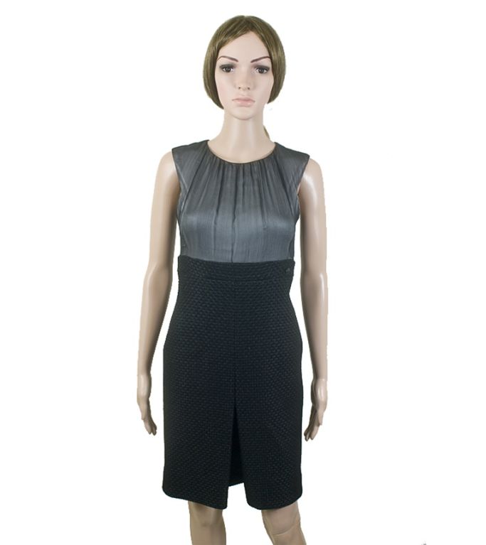 CHANEL Black Silk & Iridescent Black Multi Boucle Dress FR 34 2