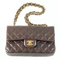 Vintage CHANEL 1996 Chocolate Lambskin Classic 2.55 Double Flap Bag GHW