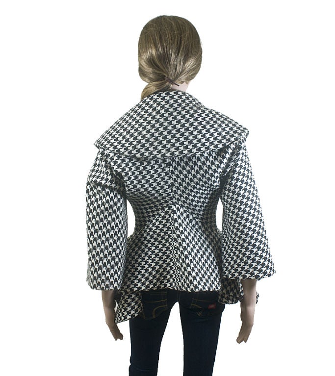 Alexander McQueen Black And White Hounds-tooth Tapered Jacket 1