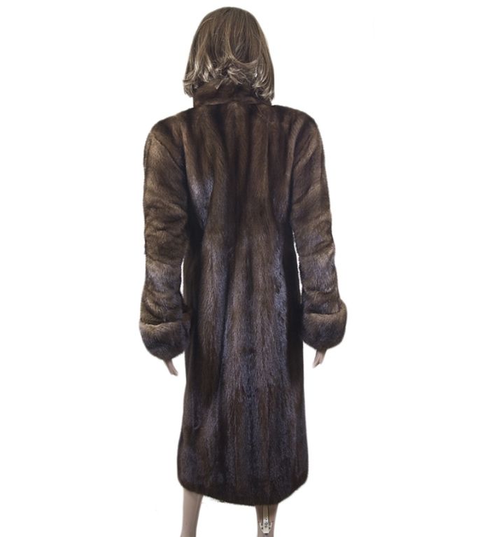 Yves Saint Laurent Brown Mink Fur Coat For Sale 1