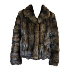 Used Maximilian Brown Sable Fur Short Jacket US 2/4/6