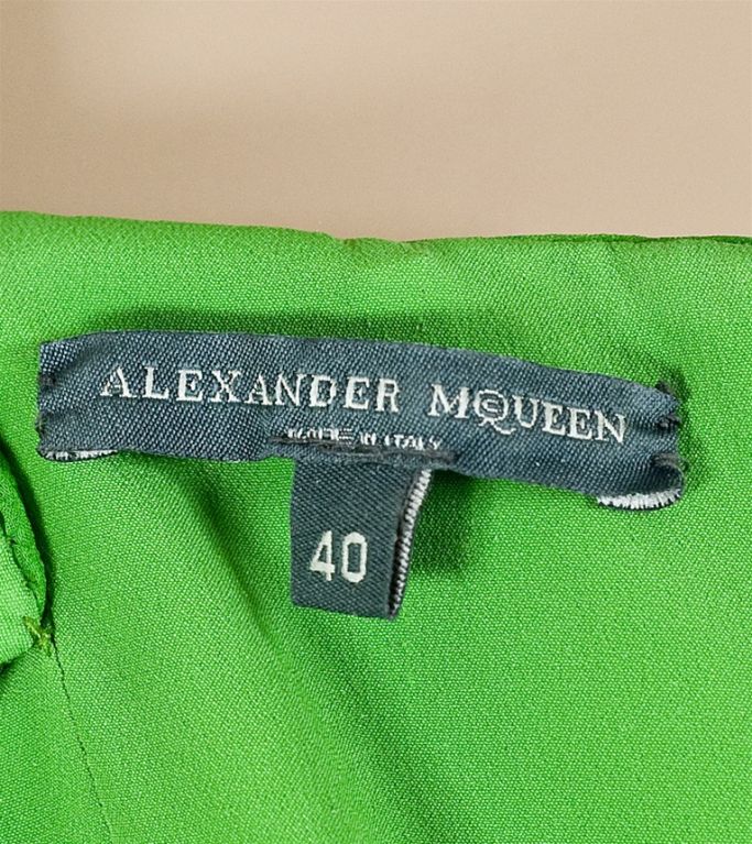 Alexander McQueen Runway Green Ruched Evening Dress IT 40 US 6 3