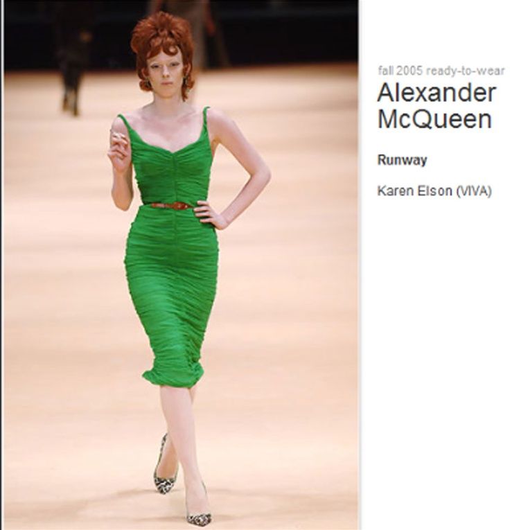 Alexander McQueen Runway Green Ruched Evening Dress IT 40 US 6 4