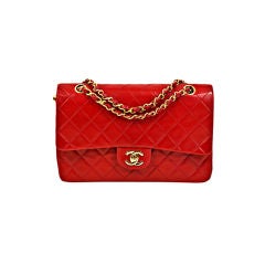 CHANEL Retro 1986 Red Lambskin Classic 2.55 Double Flap Bag GH
