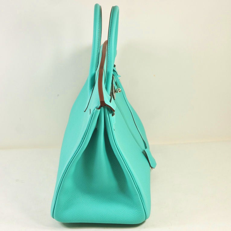 Women's Hermes Lagoon Togo Birkin Handbag 35cm PHW New