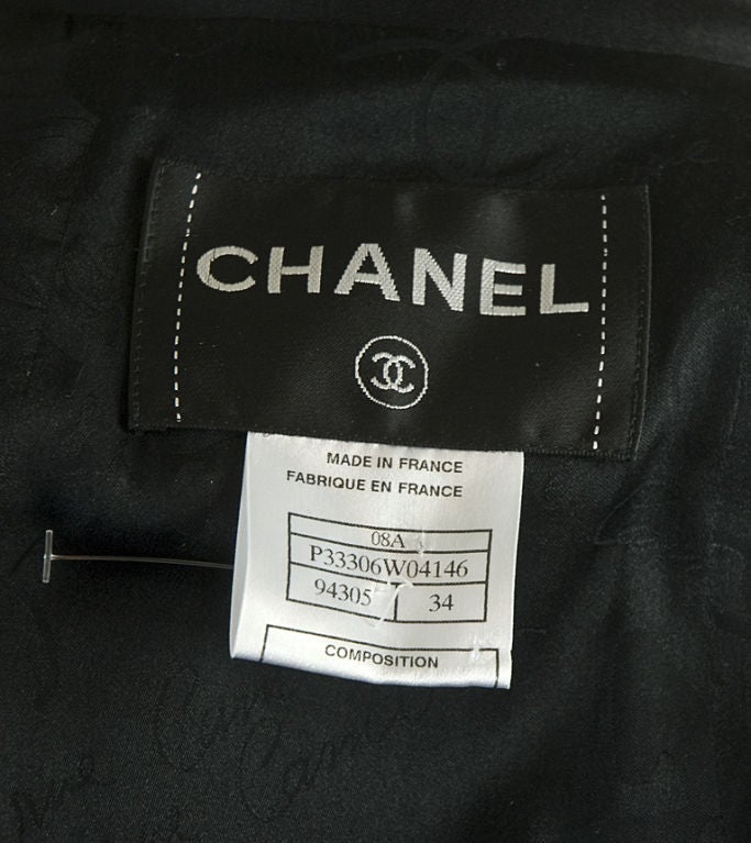 CHANEL 08A Black Silk Ribbon Jacket FR 34 US 2 For Sale 2