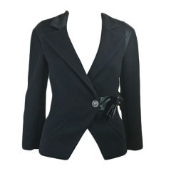 CHANEL 08A Black Silk Ribbon Jacket FR 34 US 2