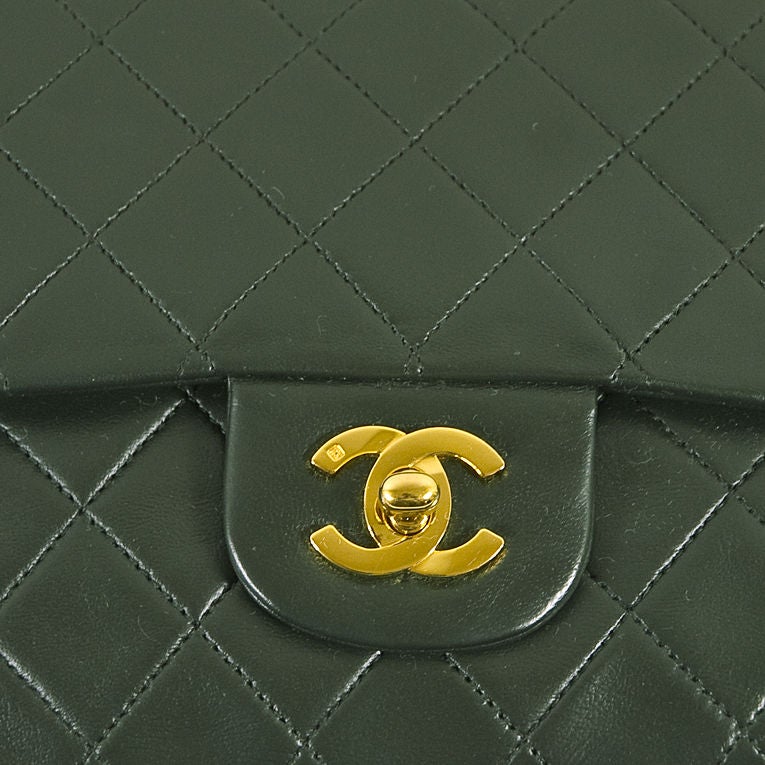 CHANEL Vintage Forest (Green) Lambskin Classic  2.55 Double Flap 2