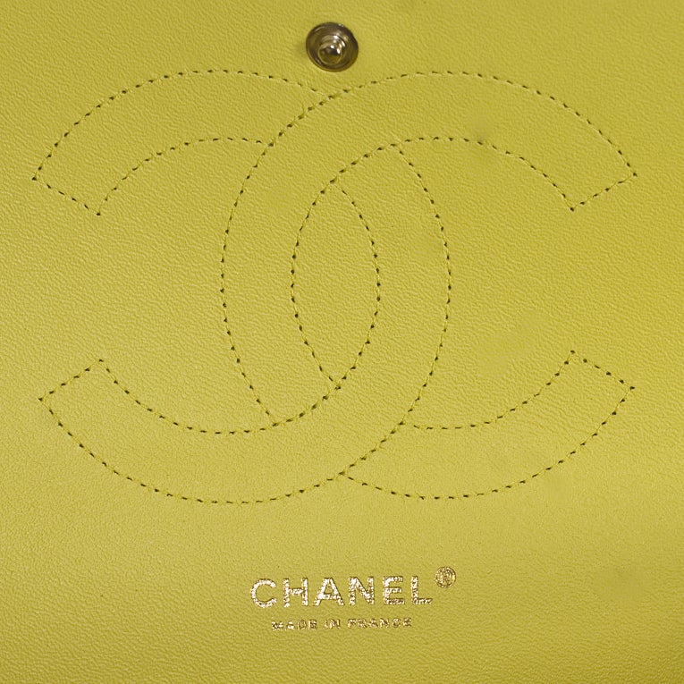 Chanel Yellow 2.55 Jumbo Classic Lambskin Double Flap Bag 3