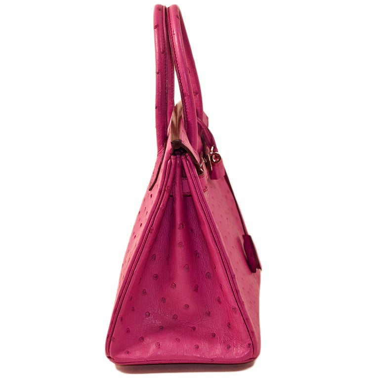 Women's Hermes Handbag Fuchsia (Pink) Birkin Ostrich 30cm PHW