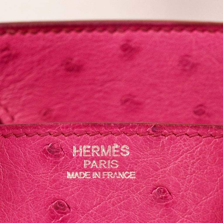 Hermes Handbag Fuchsia (Pink) Birkin Ostrich 30cm PHW 5