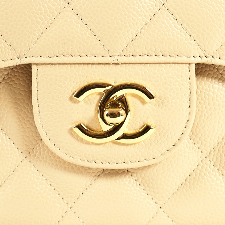 Chanel Bag Beige 2.55 Jumbo Caviar Double Flap GHW Lim Ed Rare 2
