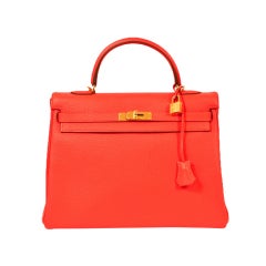 Hermes Handbag Rose Jaipur Kelly Togo 35cm PHW Never Carried