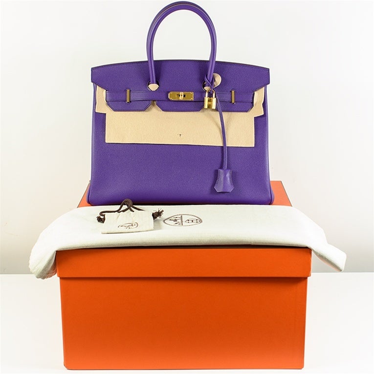 Hermes Crocus Birkin Handbag Epsom 35cm GHW Never Carried For Sale 5