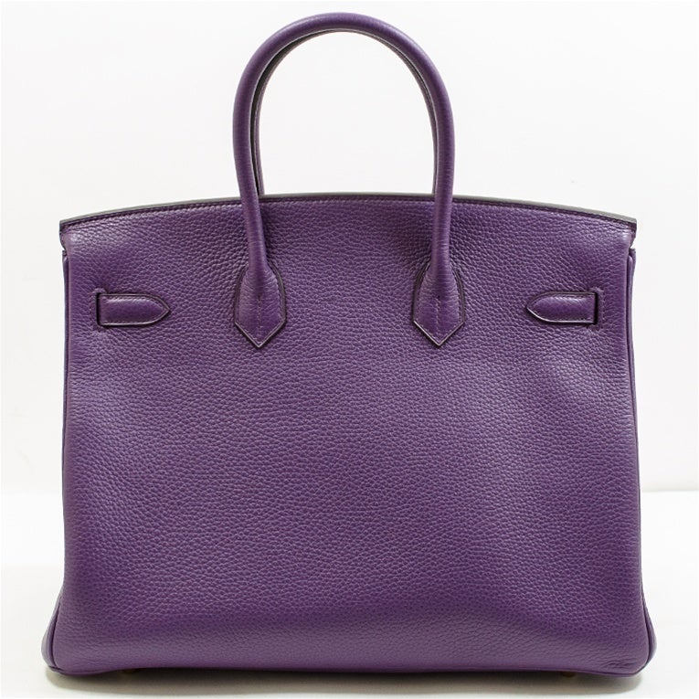 Women's Hermes Ultraviolet Birkin Handbag Togo 35cm GHW Never Carried For Sale