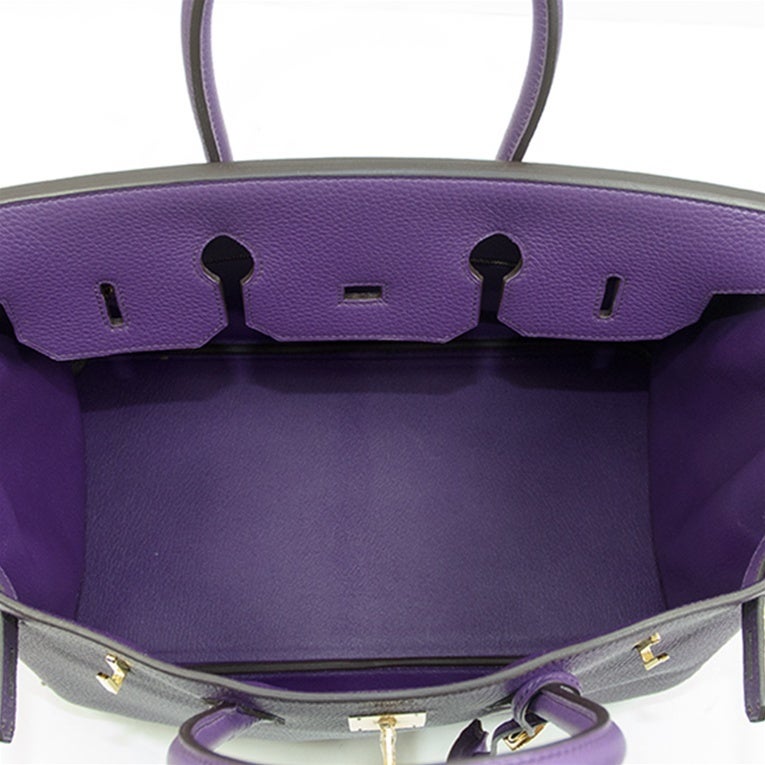 Hermes Ultraviolet Birkin Handbag Togo 35cm GHW Never Carried For Sale 2
