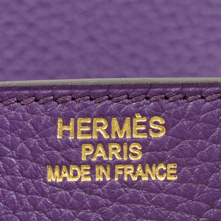 Hermes Ultraviolet Birkin Handbag Togo 35cm GHW Never Carried For Sale 3