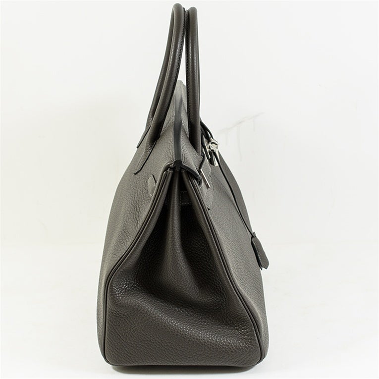 Hermes Graphite Birkin Handbag Clemence 35cm PHW Never Carried