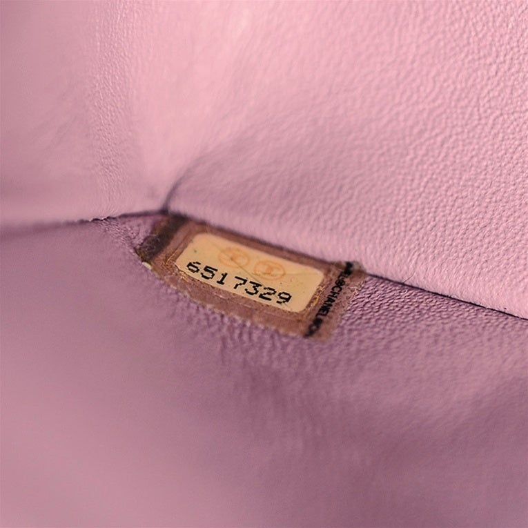 Chanel Purple Large 2.55 Classic Lambskin Double Flap Handbag GH For Sale 4