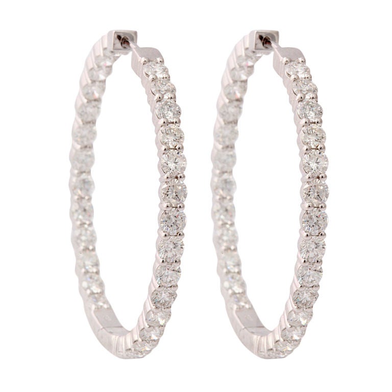 Fabulous Large  Diamond Hoop earrings
