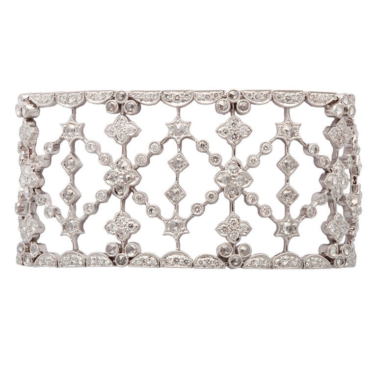 Diamond Floral Garland Wide CUff