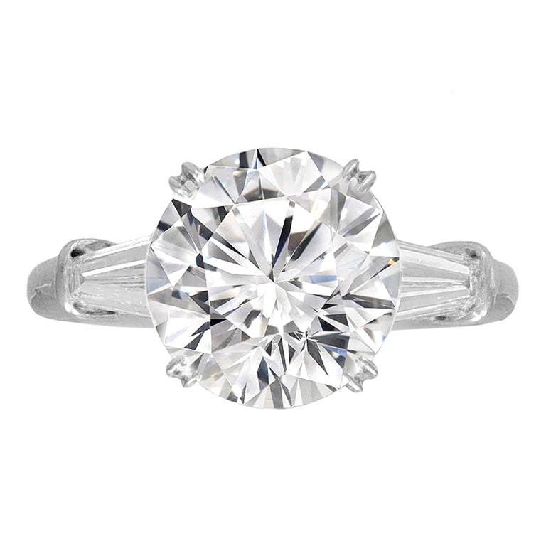 Round Brilliant Diamond Engagement Ring GIA Cert at 1stdibs