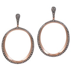 Aro de diamantes de chocolate  Pendientes