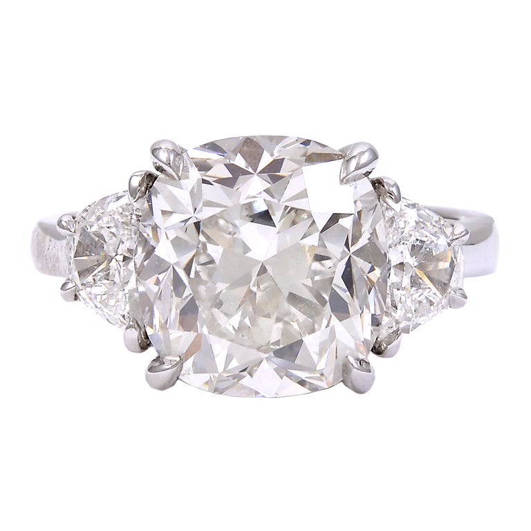 Magnificent Cushion Cut Diamond Engagement Ring GIA Cert