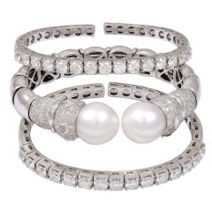 Three Stackable Diamond Bangles 7