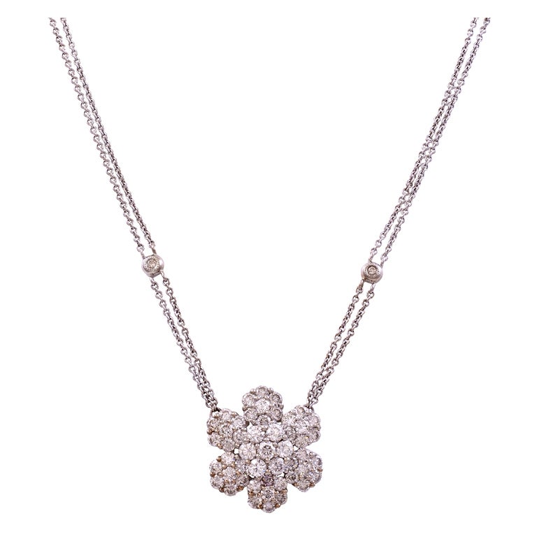 Diamond Flower Pendant