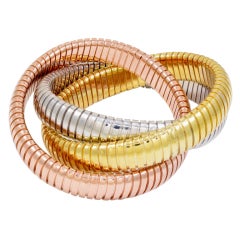 Triple Tubogas Bracelet in Yellow, Rose and White