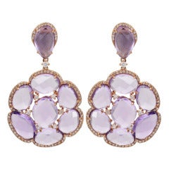 Amethyst Diamond Hanging Earrings 5