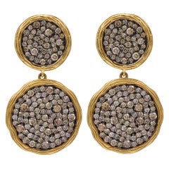 Double Disc Schokolade-Diamant-Ohrringe mit Doppelschliff