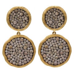 Double Disc Chocolate Diamond Earrings