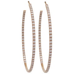 Rose Gold Diamond Hoops