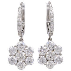 Diamond Flower Earrings on a Diamond Wire 11