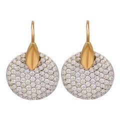 Diamond Disc Earrings on a Wire