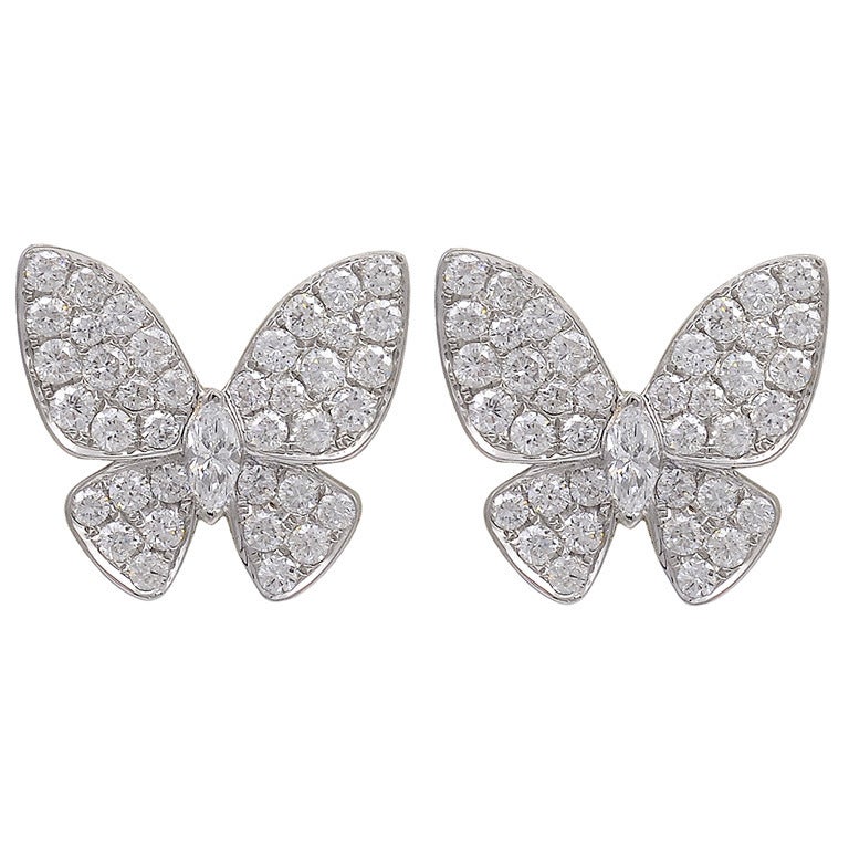 Diamond Butterfly Earrings