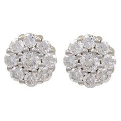 Diamond Flower Earrings at 1stDibs