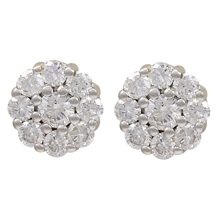 Diamond Flower Earrings