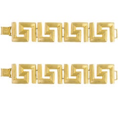 Versace pair of  Greek fret link bracelets.