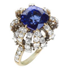 Gold-:: Tansanit- und Diamantring von Donald Claflin für Tiffany