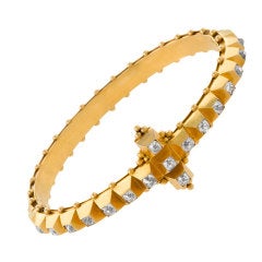 CARLO GIULIANO Victorian Gold and Diamond Bangle Bracelet  