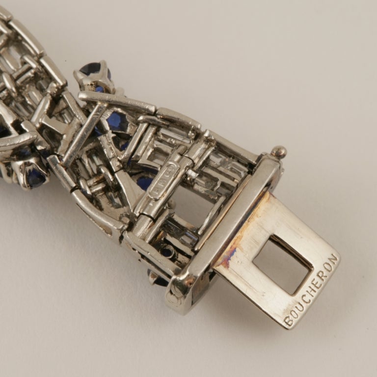 Boucheron Bracelet de saphirs non traités et de diamants, Paris  Pour femmes en vente