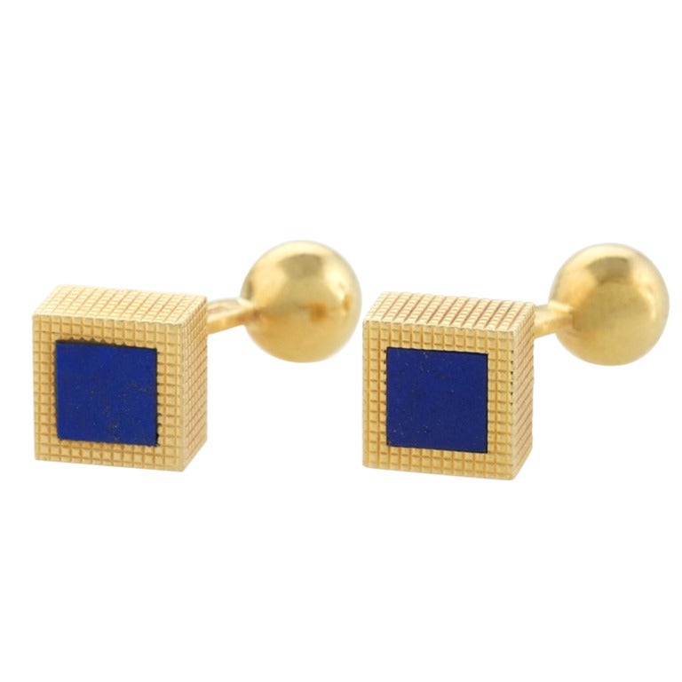 Tiffany & Co. Lapis Lazuli Gold Cufflinks