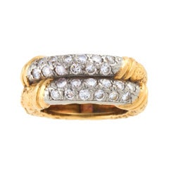 Van Cleef & Arpels Diamond Gold Platinum Ring