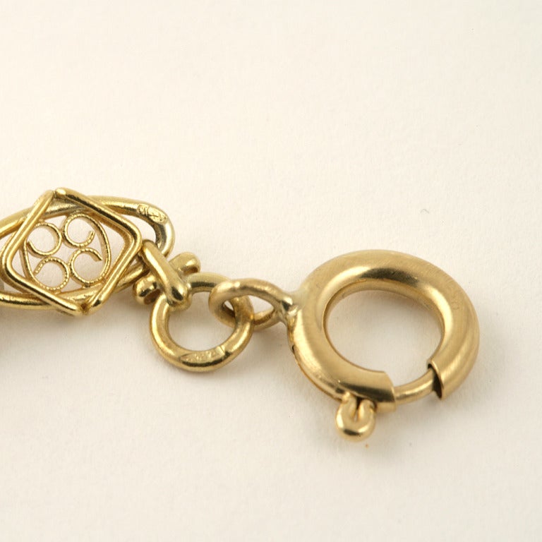 Art Nouveau Gold 78 Zoll lange Kette (Art nouveau)
