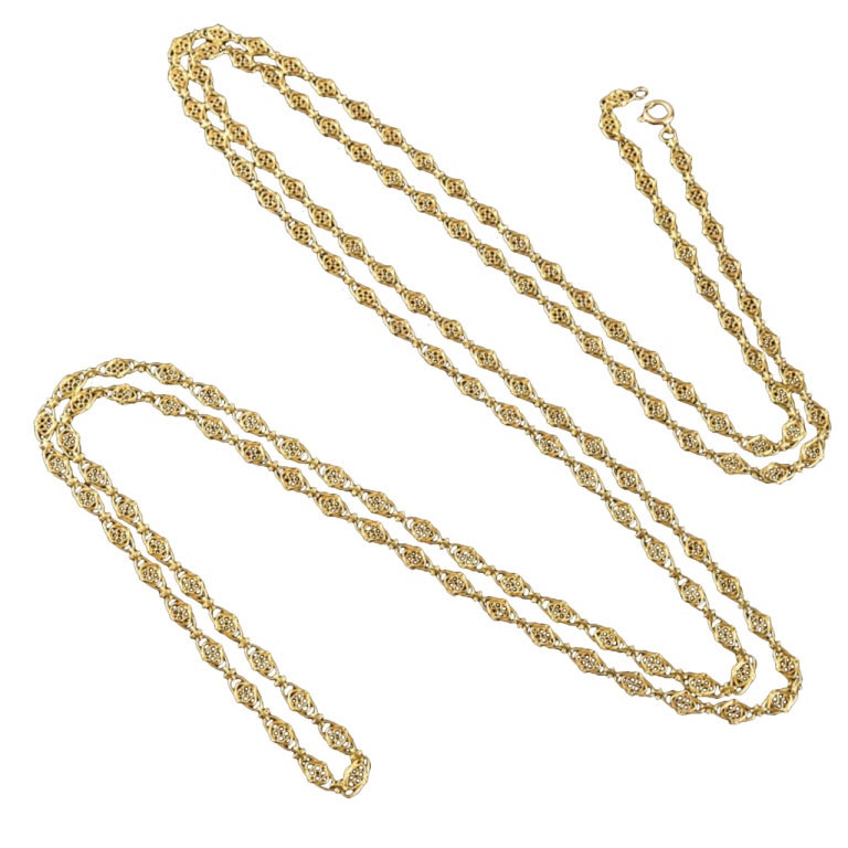 Art Nouveau Gold 78 Zoll lange Kette