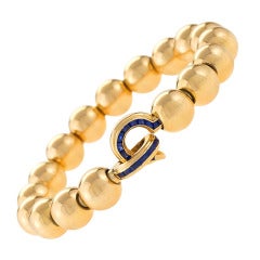 Cartier Blue Sapphire and Gold Bead Bracelet
