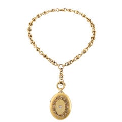 Antique Pearl Diamond Gold Locket Necklace 9